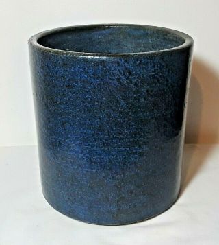 Vintage Gainey Ceramic Pottery Mid - Century Modern Planter Pot Blue Speckle Ac - 8