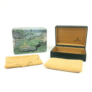 Vintage Rolex Green Leather Box & 68.  00.  55 Complete Your Set