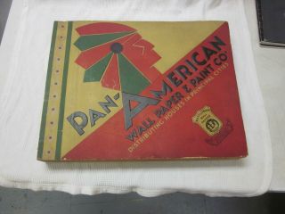 Vintage 1938 Pan - American Wallpaper Sample Book Part Scrapbook