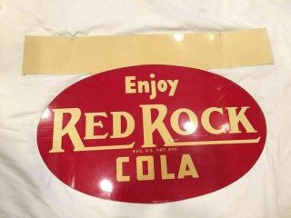 Red Rock Cola 2 Sided Advertising Hanging Metal Sign Rare Large Vintage Format