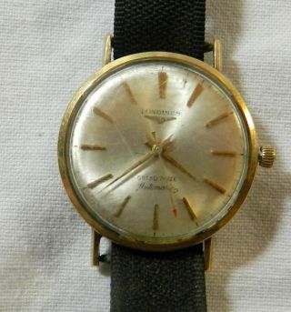 Vintage Longines Grand Prize Automatic Watch 10 K G.  F. ,  Engraved,  Not