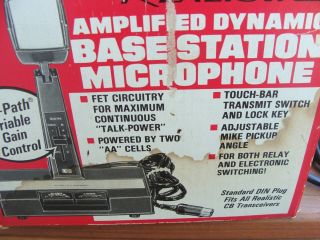 VINTAGE NOS ? REALISTIC AMPLIFIED DYNAMIC BASE STATION MICROPHONE 21 - 1173 W/BOX 2