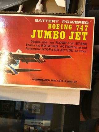 Vintage Battery Operated Boeing 747 Jumbo Jet Toy 1970s - 1980s 2