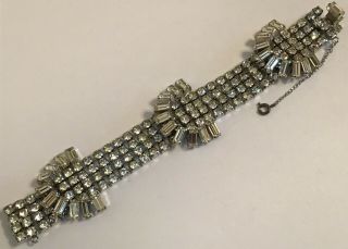 Vintage Juliana Clear Baguette Rhinestone Bracelet B8