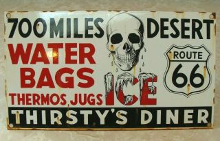 Route Us 66 Vintage Porcelain California Highway Sign Thirsty 
