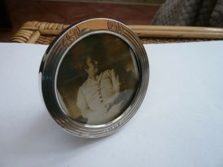 Quality Antique Vintage Old Round Sterling Silver Photo Frame Hallmarked 1916