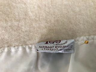 (2) vintage FARIBO 100 PURE MERINO WOOL twin bed blankets CREAM USA 88 