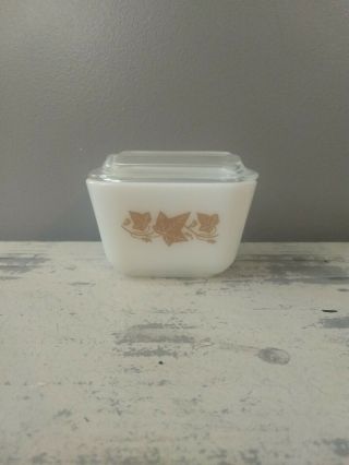 RARE HTF Vintage PYREX SANDALWOOD Refrigerator Dish 501 W/LID 5