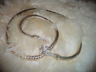 Vintage Rare Betsey Johnson Mesh Metal Snake Necklace,  Choker,  Belt