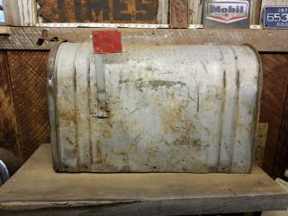 Vintage Mailbox Rustic Large Deshler Galvanized Steel Old Farm U.  S.  Mail 1930 