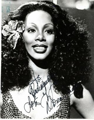 American " Disco Music Queen " Donna Summer,  Signed Vintage Studio Photo.