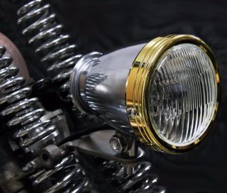 Vintage Antique Brass &alloy 4 " Headlight Harley Indian Boardtrack Bobber Chopper