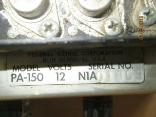 VINTAGE FEDERAL SIGNAL PA 150 SIREN CONTROLLER SWITCH CONTROL BOX & MICROPHONE 5