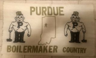 Vtg Purdue University Boilermaker Country P Indiana Throw Tapestry Blanket Woven