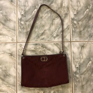 Authentic Vtg Christian Dior Monogram Red Hand Bag Purse Women 