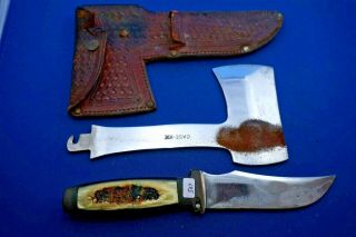 Vintage Case Xx Knife And Axe Combo Sheath 1940s Repairs Needed