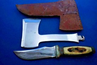 Vintage Case xx Knife and Axe combo Sheath 1940s Repairs Needed 2