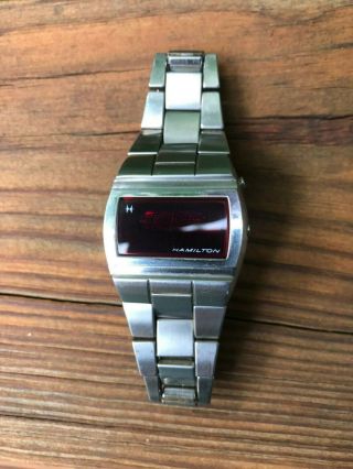 Vintage 1976 Hamilton Digital Led Men Stainless Steel Watch Band C.  959