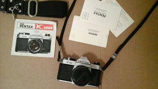 Vintage Pentax Asahi K1000 With 50 Mm 1:2 Lens - - Xlnt Pentax K 1000 Camera - Pentax