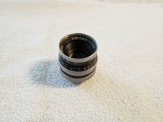 Vintage Switar Ar Lens,  25 Mm 1:1.  4,  Kern Paillard