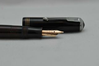 Rare Vintage Parker Vacumatic Fountain Pen - Black With Ink Visible Barrel