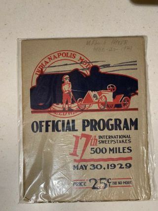 1929 Indy 500 Race Program 17th Running Historic Event Photos Stories Vintage Ad