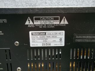 Teac Tascam DA - 40 Vintage Professional Digital Audio Tape Deck Player 8