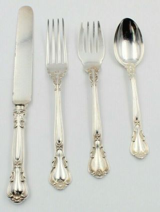 4 Piece Place Setting Gorham Sterling Silver Chantilly Old Mark - Nr 5799