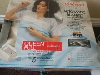 Vtg Sunbeam Electric Heated Blanket Queen Nos 84 X 90 Made In Usa Dual Control