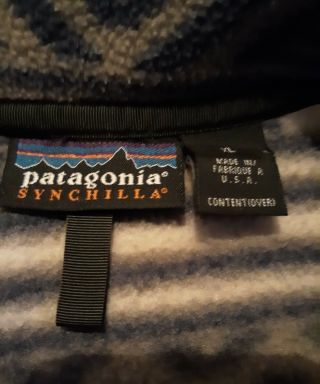 Vintage PATAGONIA Synchilla Fleece Snap - T Aztec Pullover Jacket ski XL Men’s USA 3