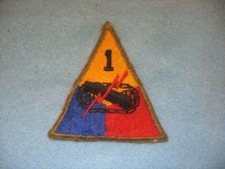 Wwii Us Army 1st Armored Division Greenback Patch N.  Africa,  Italy.