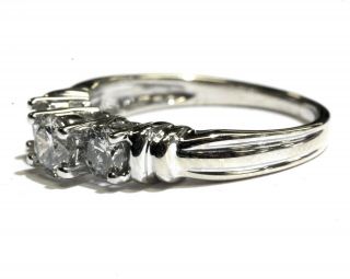 14k white gold.  97ct diamond 3 - stone engagement ring wedding band 3.  3g vintage 4