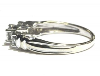 14k white gold.  97ct diamond 3 - stone engagement ring wedding band 3.  3g vintage 5