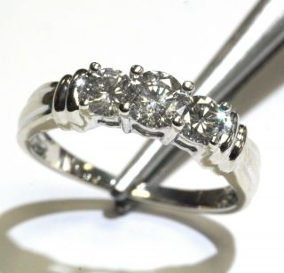 14k white gold.  97ct diamond 3 - stone engagement ring wedding band 3.  3g vintage 7