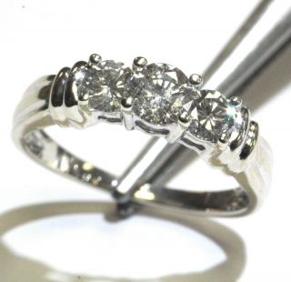 14k white gold.  97ct diamond 3 - stone engagement ring wedding band 3.  3g vintage 8