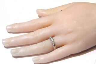14k white gold.  97ct diamond 3 - stone engagement ring wedding band 3.  3g vintage 9