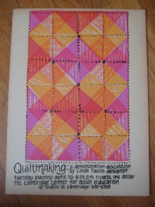 Vtg 1970s Nikki Schumann Quiltmaking Silkscreen Linda Faiola Quilt Old Art Print