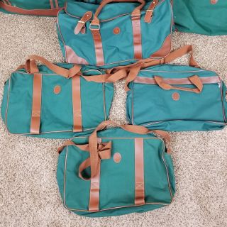VTG RALPH LAUREN 8 Piece POLO Green Travel Carry On Rolling Suitcase Luggage 3