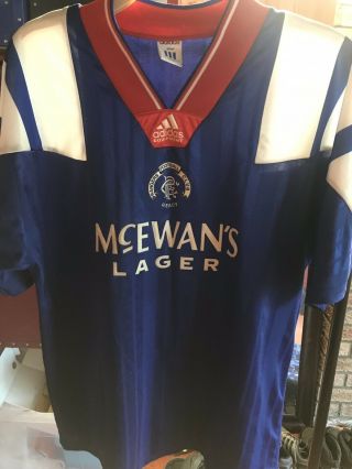 Vintage Glasgow Rangers Football Shirt 1992/93 Size 42/44