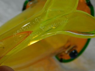 VTG Venini Murano Signed Fulvio Bianconi Fish Glass Vase 7 