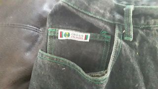 Vintage Cross Colours jeans black with green stitching SIZE 38 X 32 2
