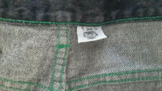 Vintage Cross Colours jeans black with green stitching SIZE 38 X 32 3