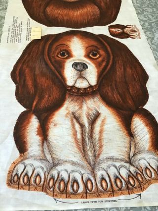 Vintage Basset Hound Beagle Dog Fabric Pillow Panel Cut Sew and Stuff 2