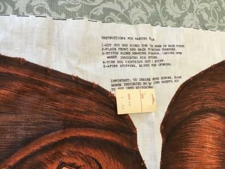 Vintage Basset Hound Beagle Dog Fabric Pillow Panel Cut Sew and Stuff 3