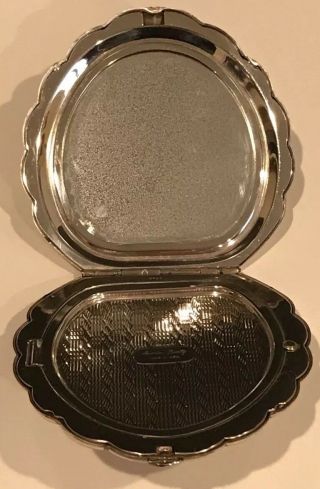 Vintage Sterling Silver Compact American Beauty by Elgin Shell Case 3