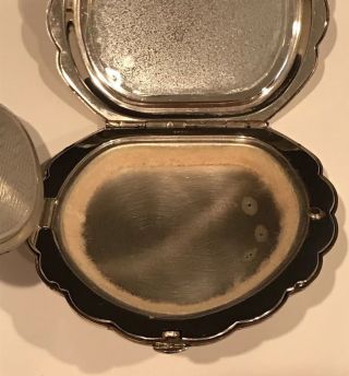 Vintage Sterling Silver Compact American Beauty by Elgin Shell Case 5