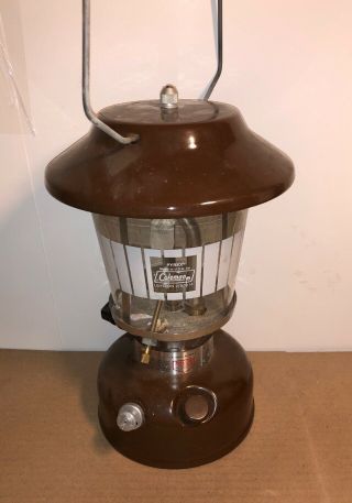 Vintage Coleman 275 Lantern Brown Frosted Pyrex Globe