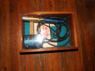 Vintage Bear Paw Electric Fish Scaler Model Ef - S W/ Wooden Case