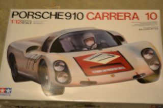 Vintage Tamiya Big Scale 1/12 Porsche 910 Model Kit With Detail Parts