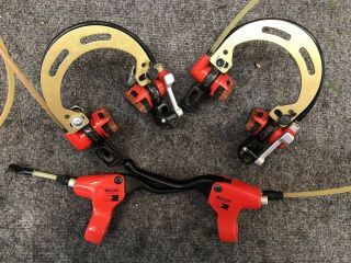 Magura Hs22 Evolution Hydraulic Brakes Retro Vintage Red With Gold